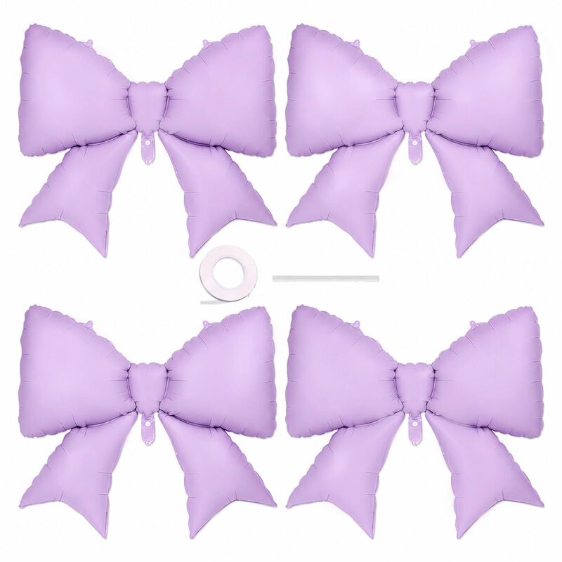 Paquete De 4 Globos Con Lazo Morado Vorplick 96... image number null