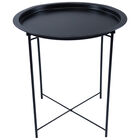 Mesa Lateral con Bandeja Redonda - Color Negra