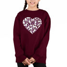 Sudadera De Cuello Redondo Word Art Para Ni&ntilde;a - Coraz&oacute;n de Perro - Negro