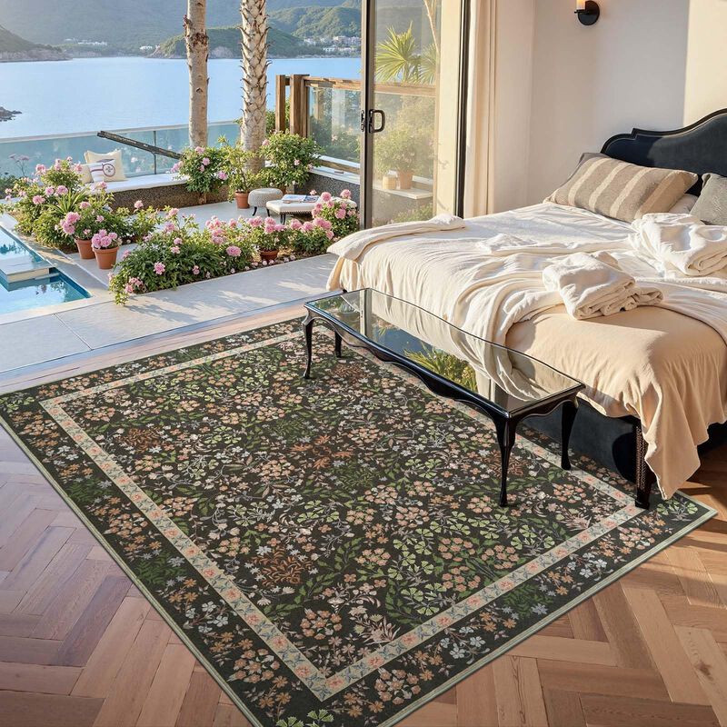 Alfombra Jinchan 132 &times; 178 cm Floral Vintage Ne... image number null