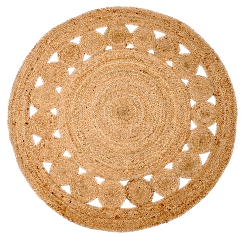 Alfombra Kema De Yute Trenzada, Redonda, 150 Cm... image number null