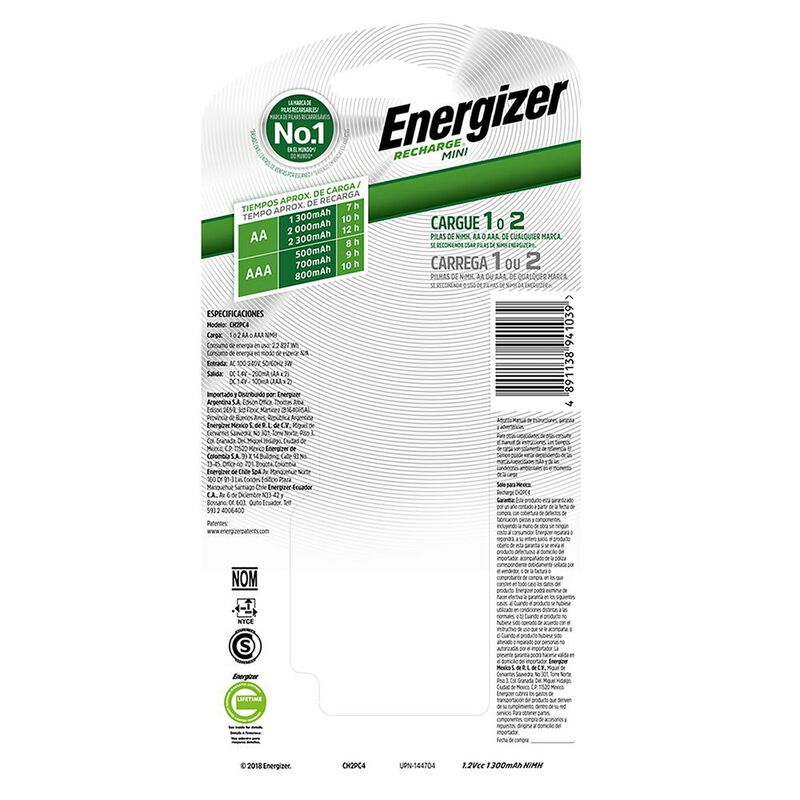 Cargador Energizer Mini AA-AAA 2 Pilas AA 1300m... image number null