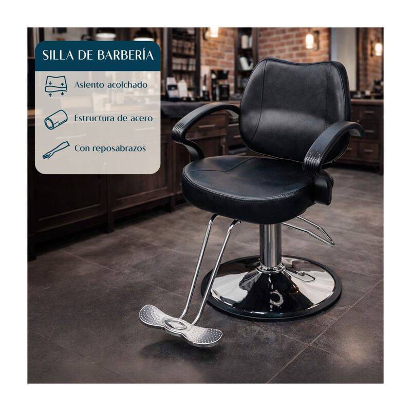Silla Barbero Barberia Estetica Salon Estilista... image number null