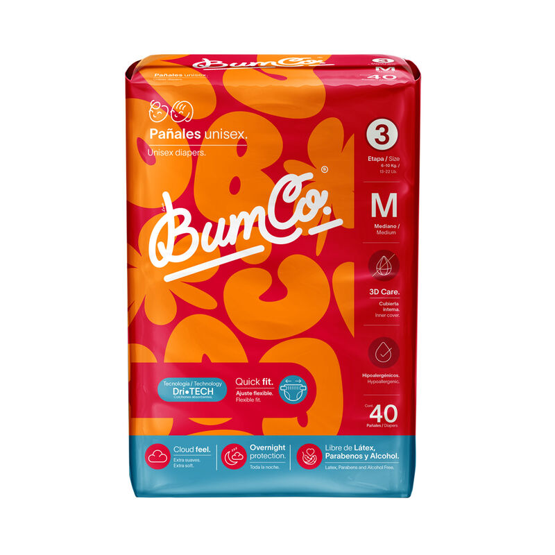Pañales Bum Co Unisex Talla 3 M 40 pañales image number null
