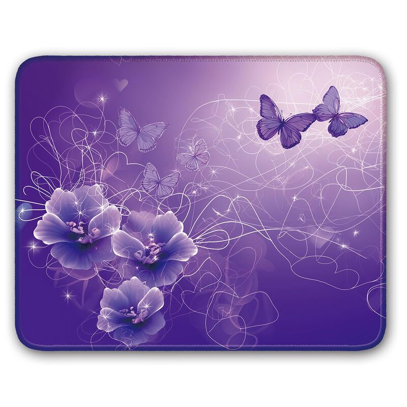 Alfombrilla De Rat&oacute;n Flodirise Morada Con Marip... image number null