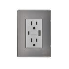 Paquete 5 piezas Placa Armada Inox Y contacto Duplex + Usb+ Usb C