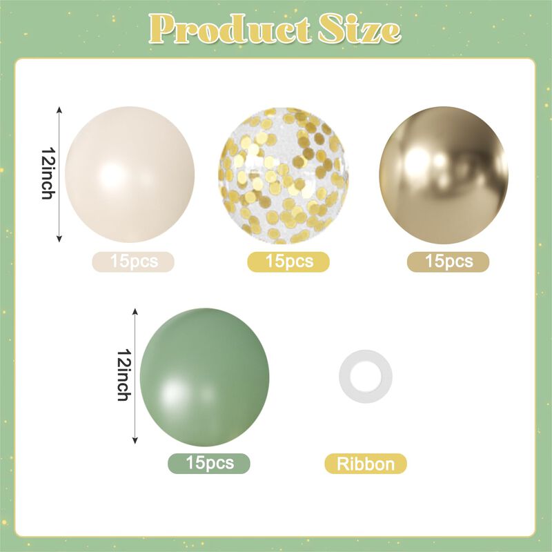 Globos Joyfloat 30 cm Verde Salvia 60 Unidades image number null