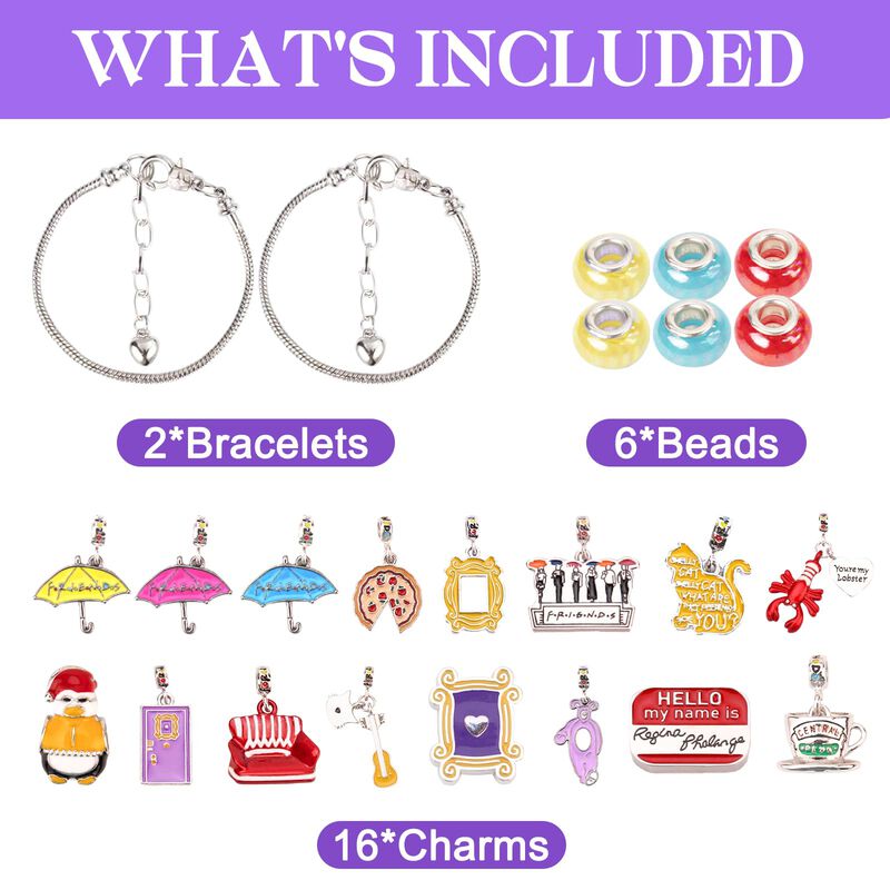 Kit De Pulseras Con Dijes Friends Para Calendar... image number null