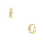 Arracadas De Oro Amarillo 14k Con Zirconias (10mm Aprox)