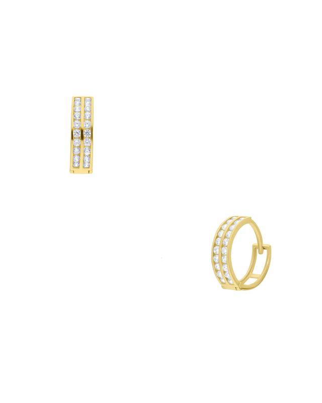 Arracadas De Oro Amarillo 14k Con Zirconias (10... image number null