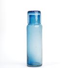 Jarra de Buró de Vidrio Soplado Azul Mediterráneo Marea Baja