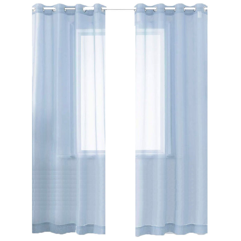 Cortinas Transl&uacute;cidas 2 Paneles 140x220 cm Colo... image number null