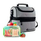 Lonchera Port&aacute;til de Dos Pisos Aislamiento T&eacute;rmico Gris Bluelander