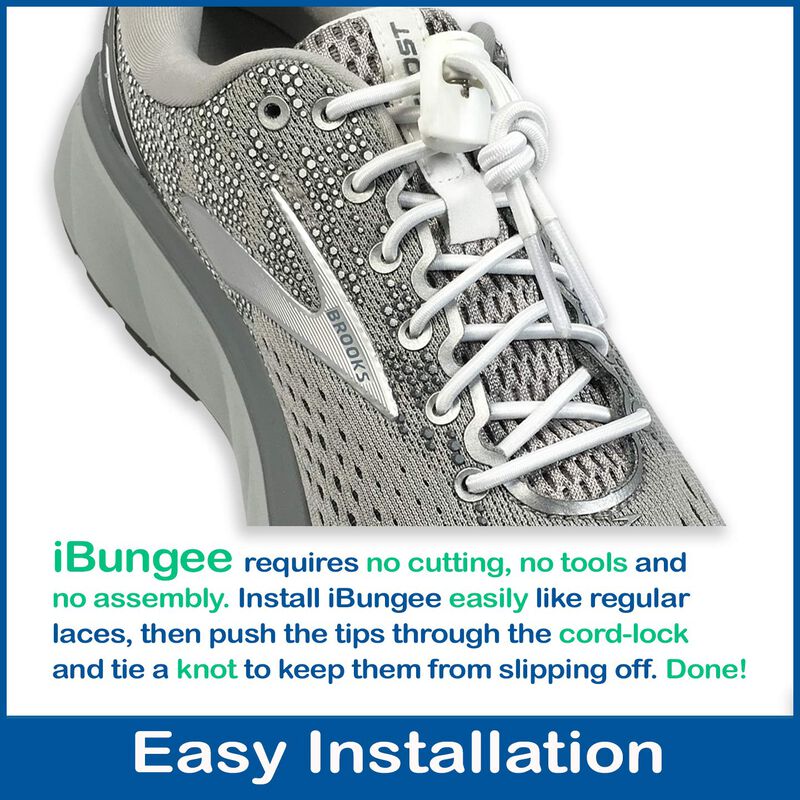 Cord&oacute;n Ibungee Laces 76 cm Blanco El&aacute;stico Sin ... image number null