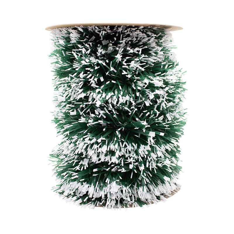 Guirnalda Navide&ntilde;a Verde Puntas Blancas Adorno ... image number null