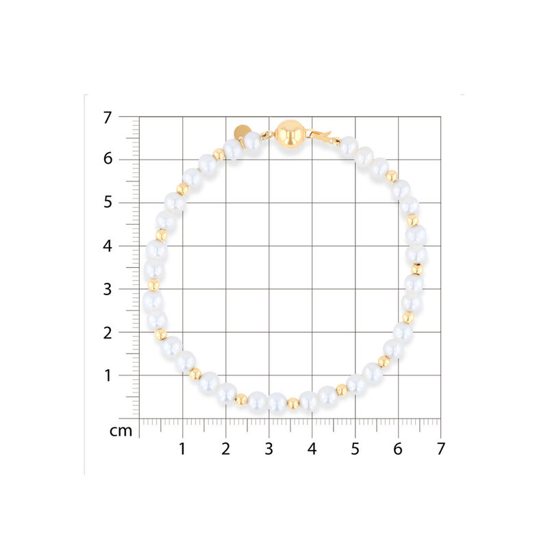 Pulsera De Perlas Y Oro Amarillo 14K (20Cm) image number null