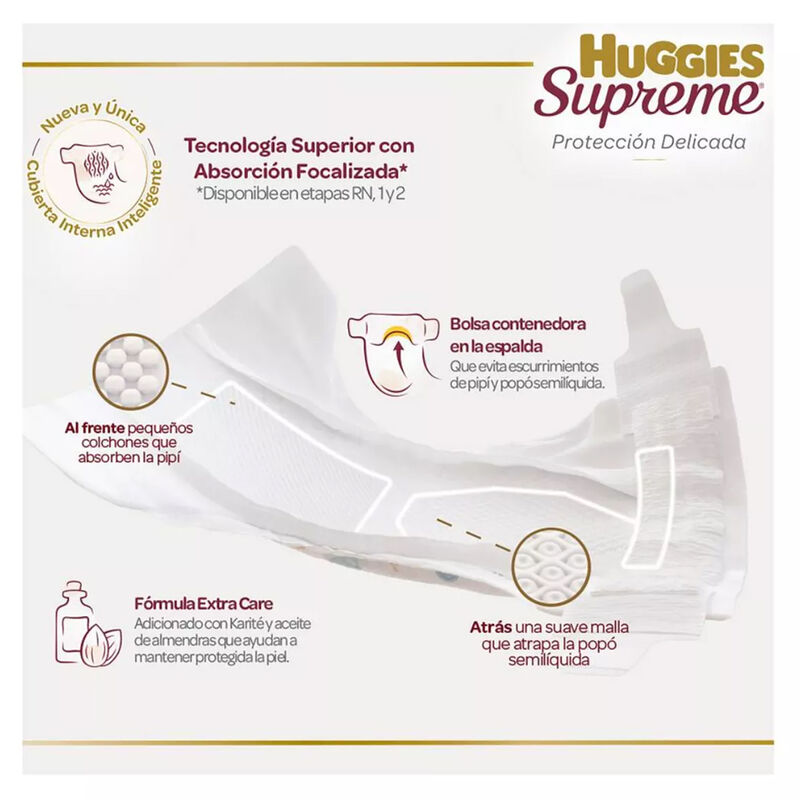 Pa&ntilde;ales Huggies Supreme Platino Etapa 6 Unisex ... image number null