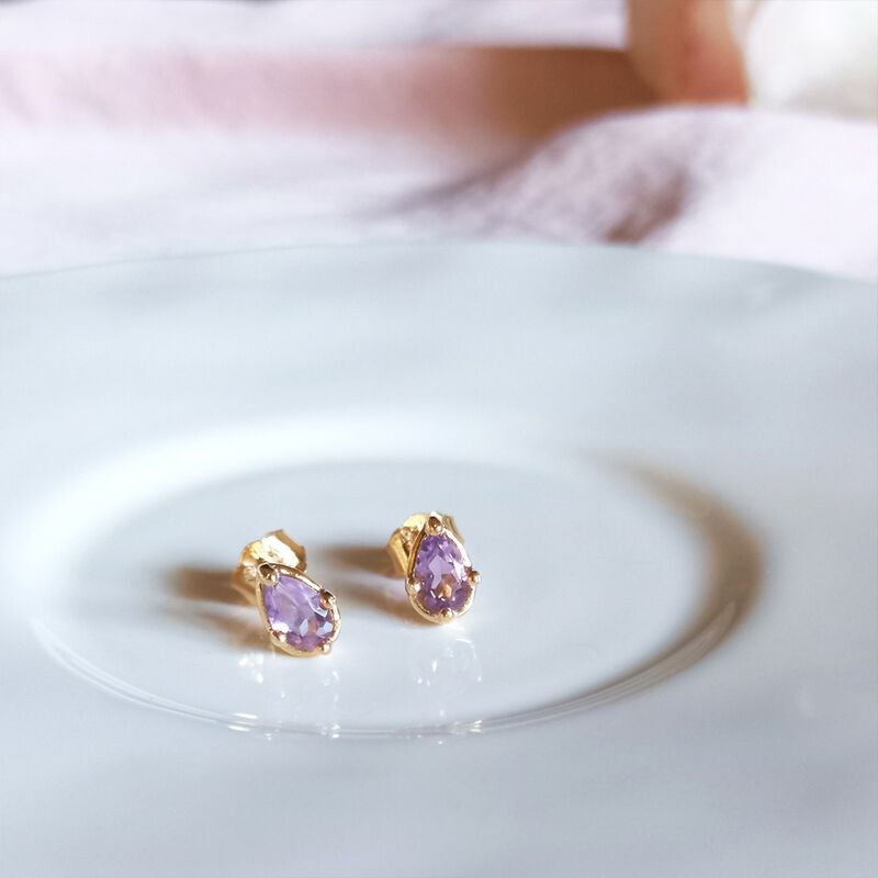 Broqueles Amatista Dorados image number null