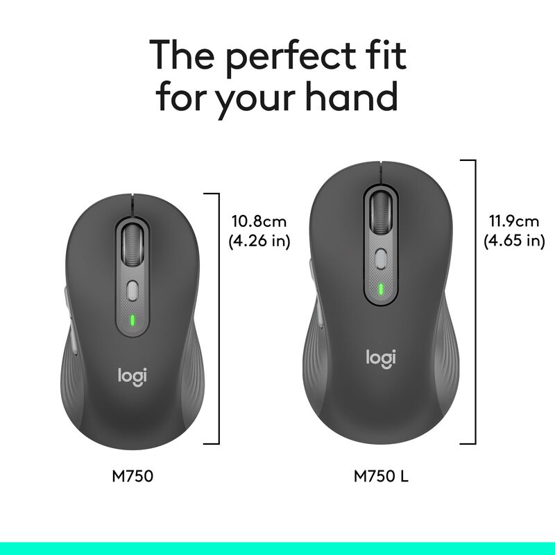 Rat&oacute;n Inal&aacute;mbrico Logitech M750 L Para Manos Gr... image number null