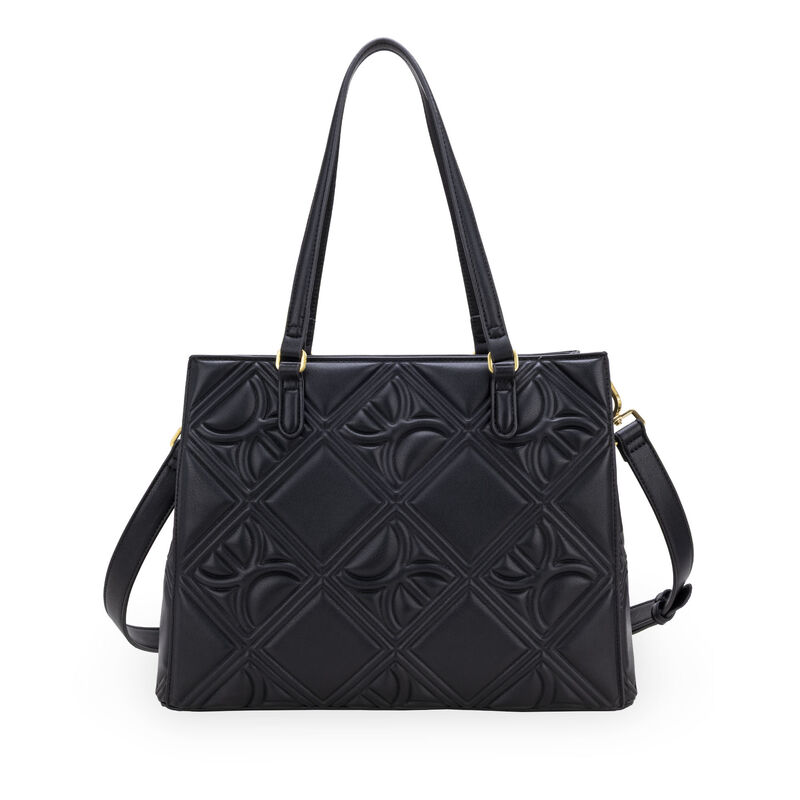 Bolsa Satchel Look Troquelado Grande Color Negr... image number null