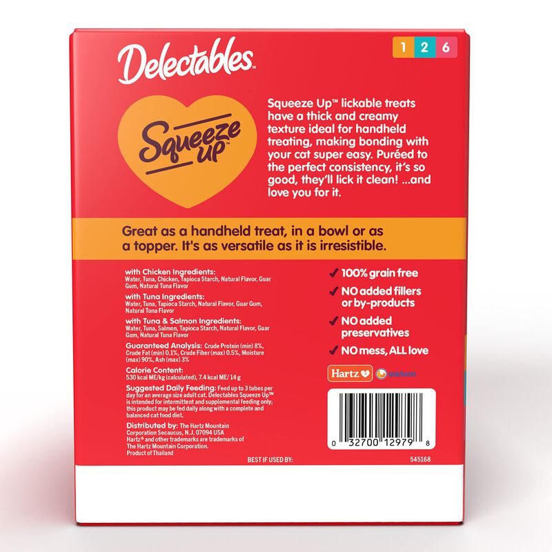 Wet Cat Treats Hartz Delectables Squeeze Up, 72... image number null