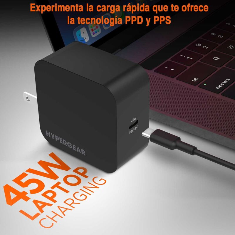 Cargador Super r&aacute;pido AC HYPERGEAR USB-C PD 45W... image number null