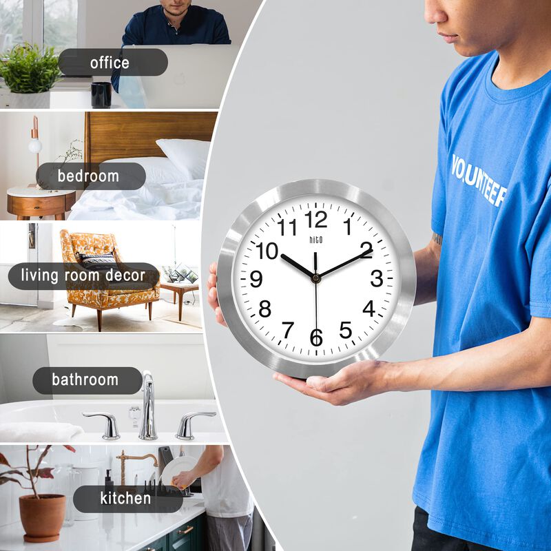 Reloj De Pared Hito Silent Con Tapa De Cristal ... image number null