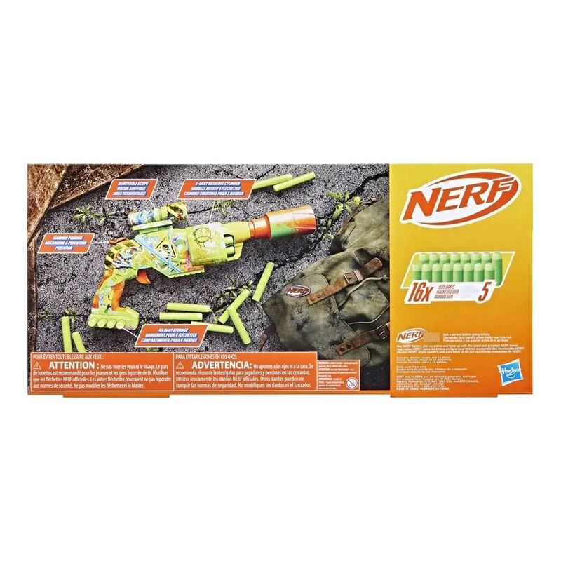 Lanzador Nerf Zombie Driller Verde Naranja Zomb... image number null