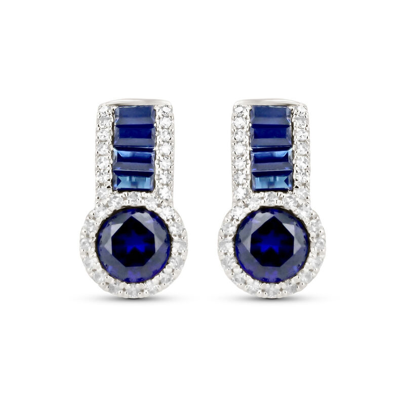 Arracadas De Oro Blanco 14K Con 25Pts De Diaman... image number null