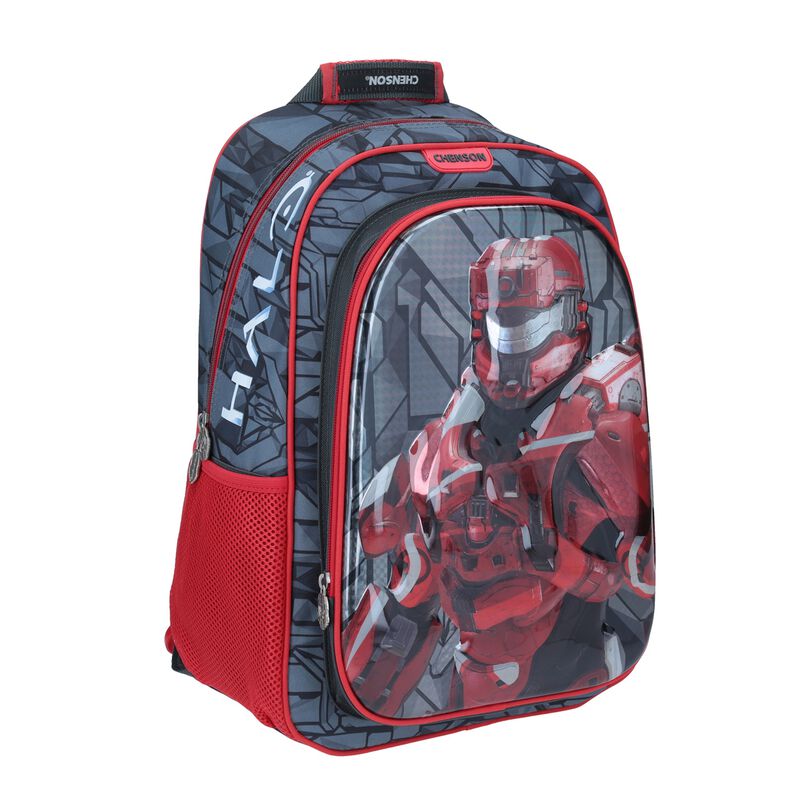 Mochila Halo rojo, negro y gris image number null