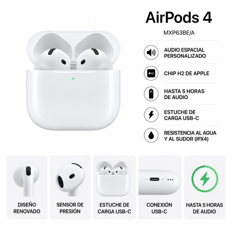 Apple Airpods 4 Mod. Mxp63be/a image number null