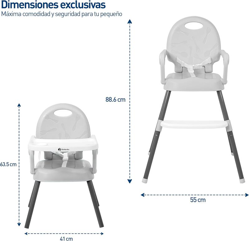 Silla para Bebé Ajustable Gris Periquera Bluela... image number null