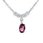 Gargantilla De Plata 925 Con Cristal Color Amatista Morada (42 + 3Cm Aprox)