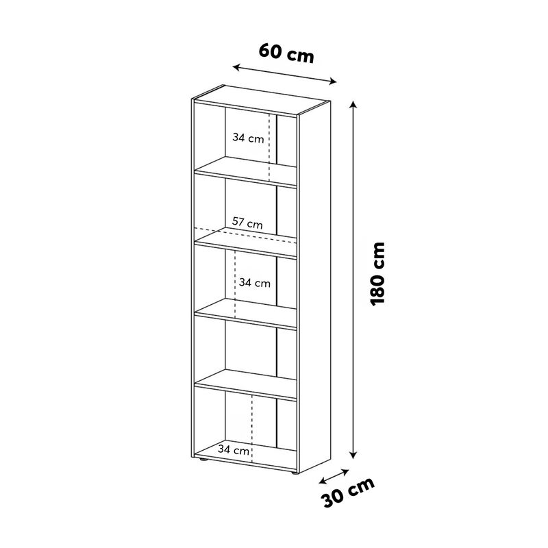 Librero Bertolini Multy Negro image number null