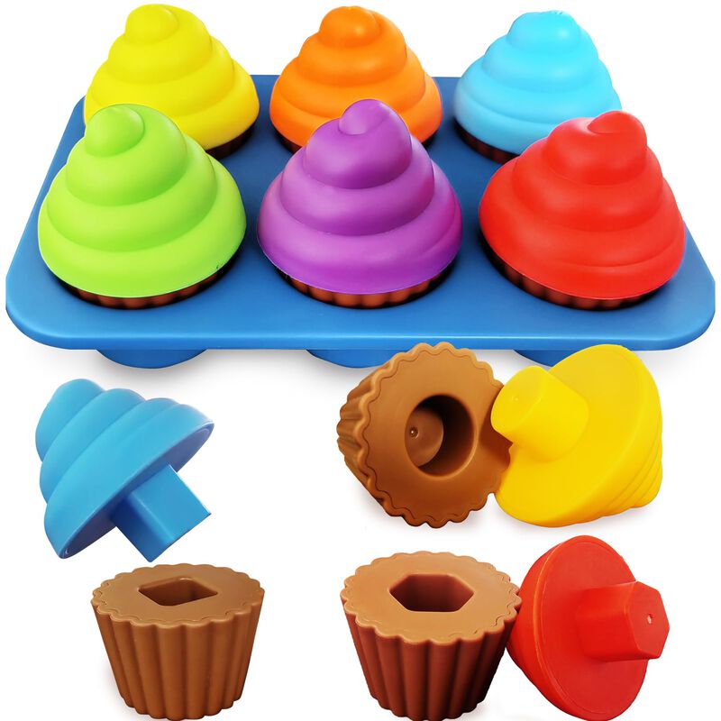 Toy Cupcake Para Ni&ntilde;os Peque&ntilde;os Aprendiendo Col... image number null