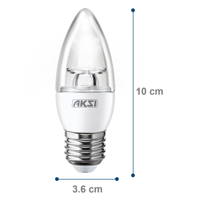 Pack de 10 focos LED Aksi 4W Vela Base E27 Luz ... image number null
