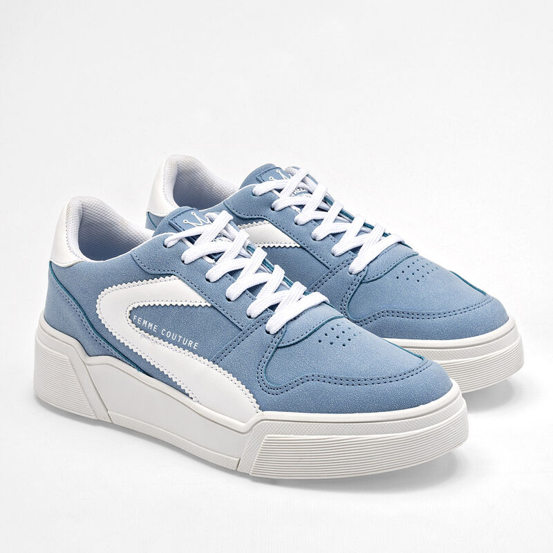 Clasben Tenis urbano para mujer azul blanco image number null