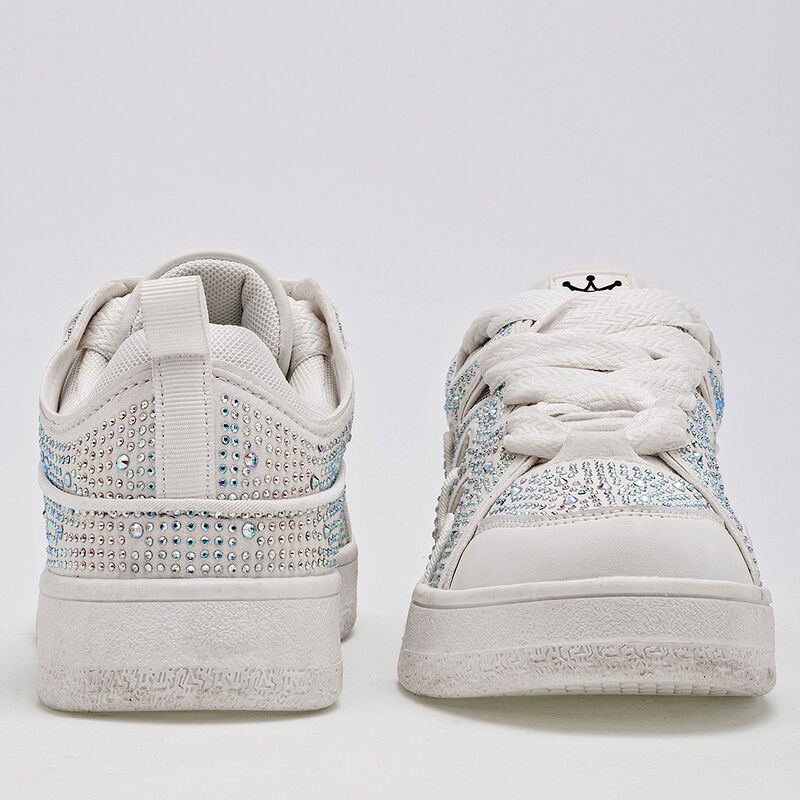Clasben Tenis urbano para mujer blanco plata image number null