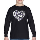 Camiseta De Manga Larga Word Art Para Ni&ntilde;o - Coraz&oacute;n De Perro - Negro