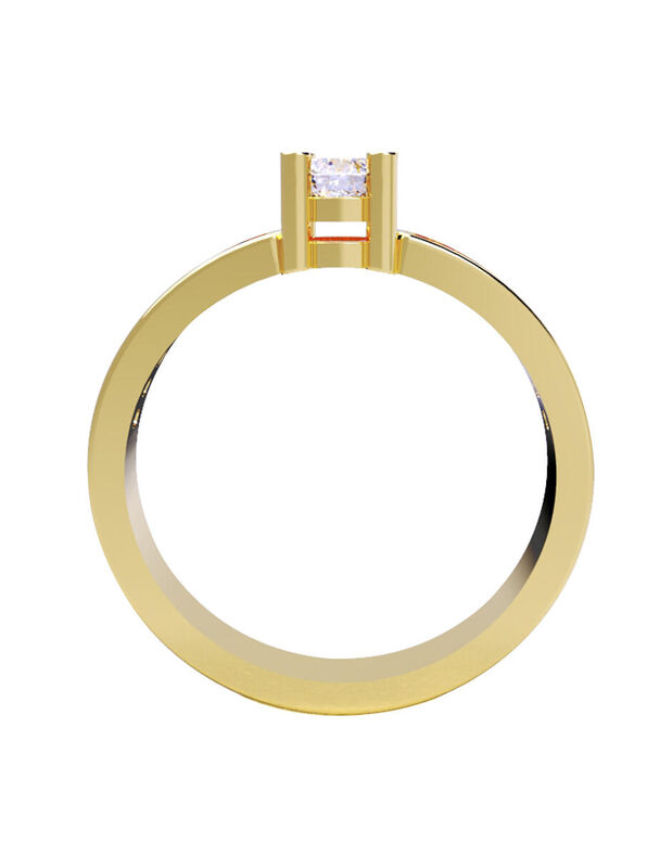 Anillo de Compromiso en Oro Amarillo 10K con Ci... image number null