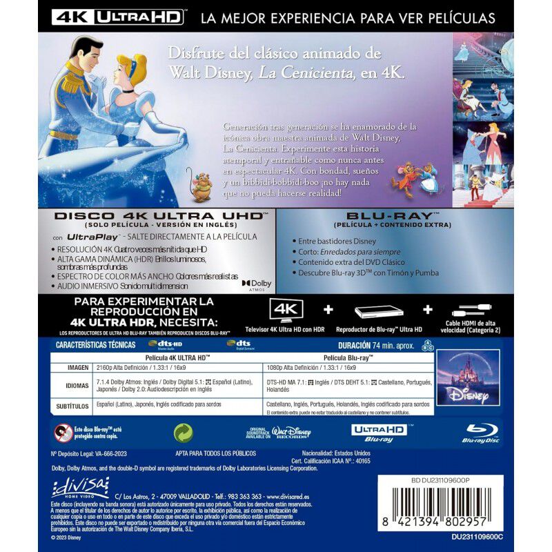 La Cenicienta (Cinderella) (4K UHD + Blu-ray) [... image number null
