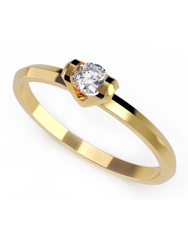 Anillo de Compromiso en Oro Amarillo 14K con Ci... image number null