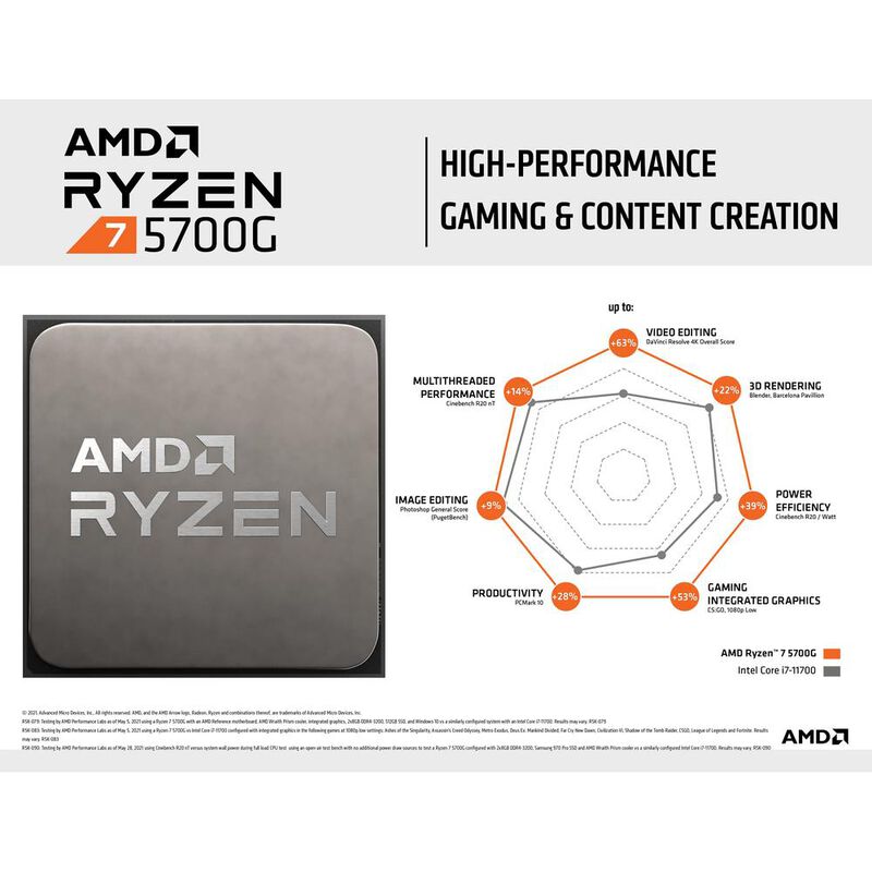 Procesador Amd Ryzen 7 5700g S-am4 3.80GHz 8-Co... image number null