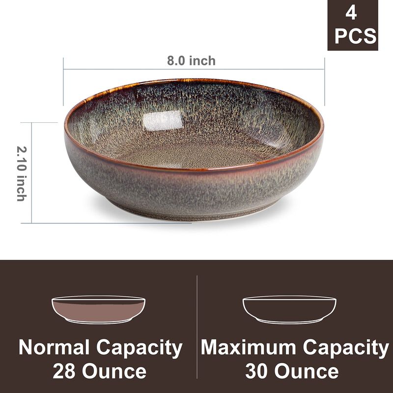 Juego de Cuencos Kybscz para Pasta, 900ml, 4 Pi... image number null