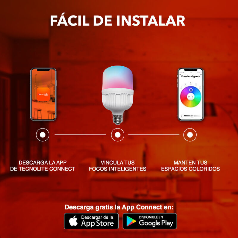 Foco LED Alta Potencia WiFi RGB E27 Alexa Googl... image number null