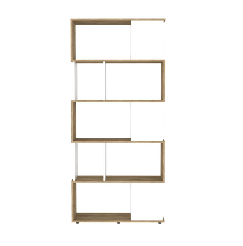 Librero Noah Macadamia y Blanco con Variedad De... image number null