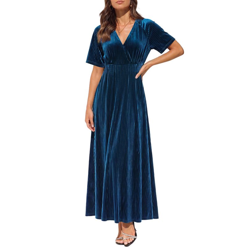 Vestido Maxi de Terciopelo Sissyaki Azul XL con... image number null