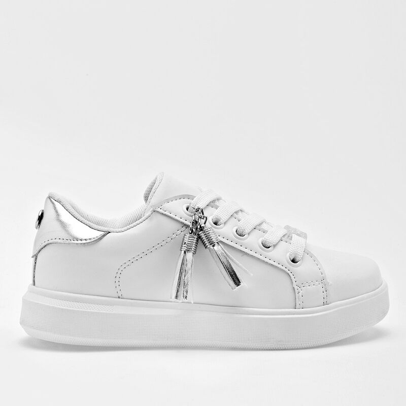 Moramora Tenis Para Ni&ntilde;a Blanco Plata Cod 13257... image number null