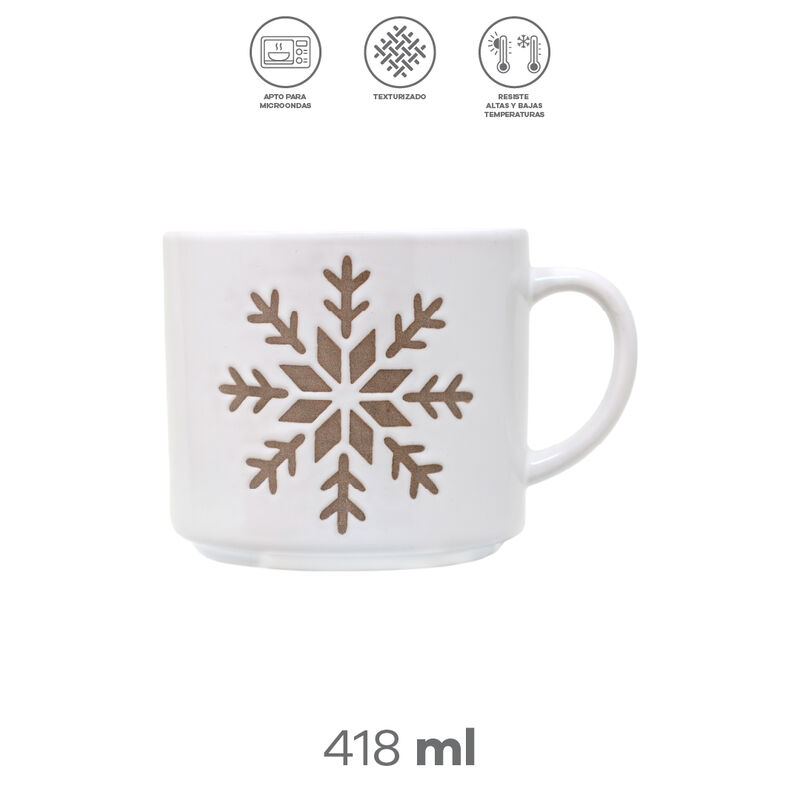 Taza De Cer&aacute;mica Navide&ntilde;a "copo De Nieve" 418 M... image number null