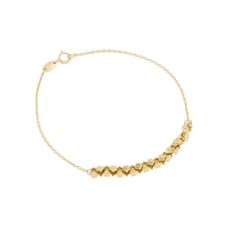 Pulsera Con Estrellas De Oro Amarillo 14k (18.5... image number null